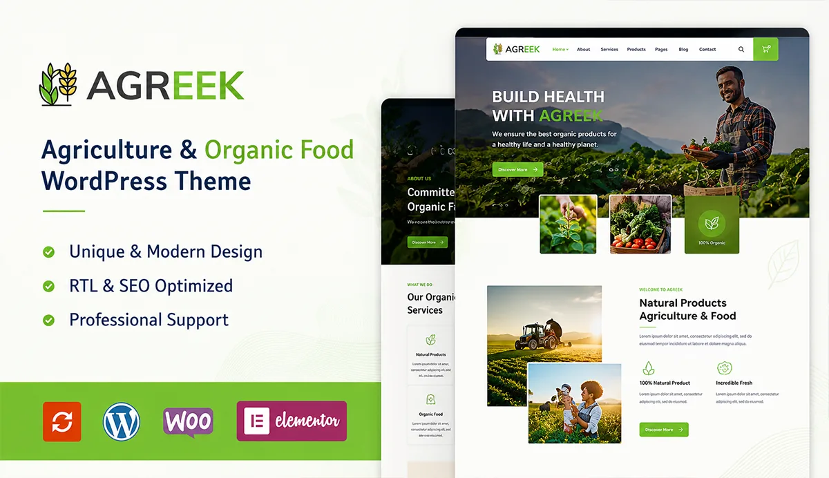 Agriculture & Organic Food WordPress Theme – Agreek