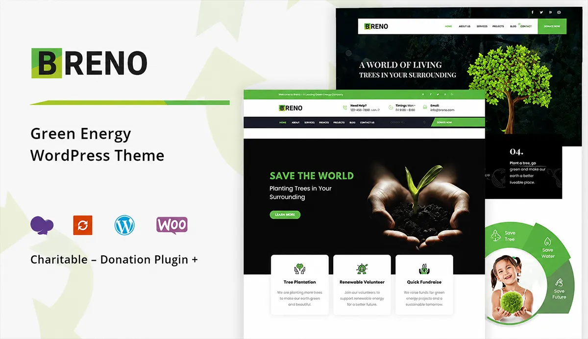 Green Energy WordPress Theme – Breno