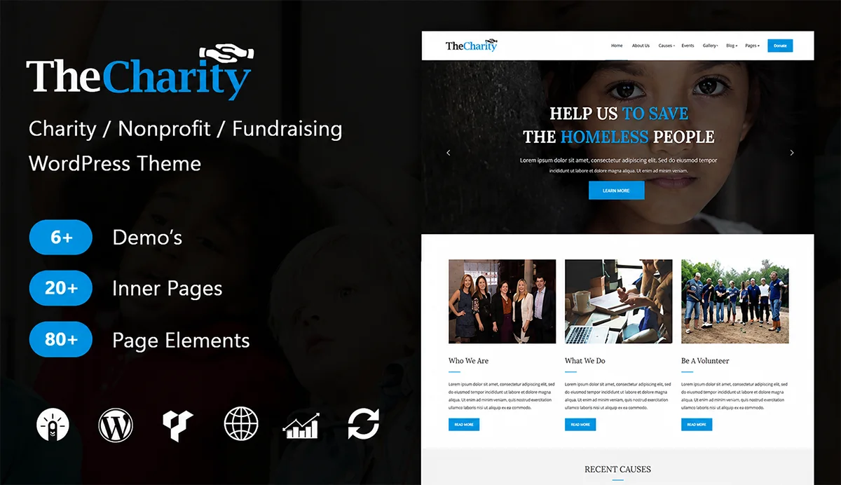 Nonprofit & Fundraising WordPress Theme – The Charity