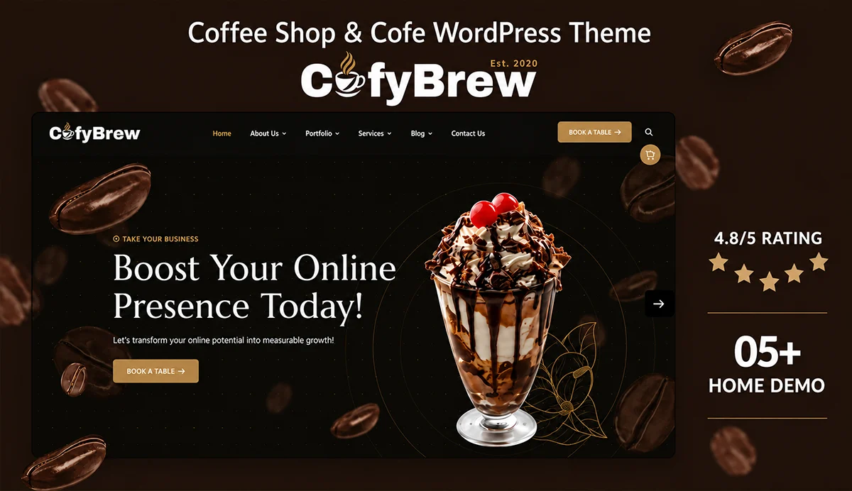 Coffee Shop & Cafe WordPress Theme – Cofybrew