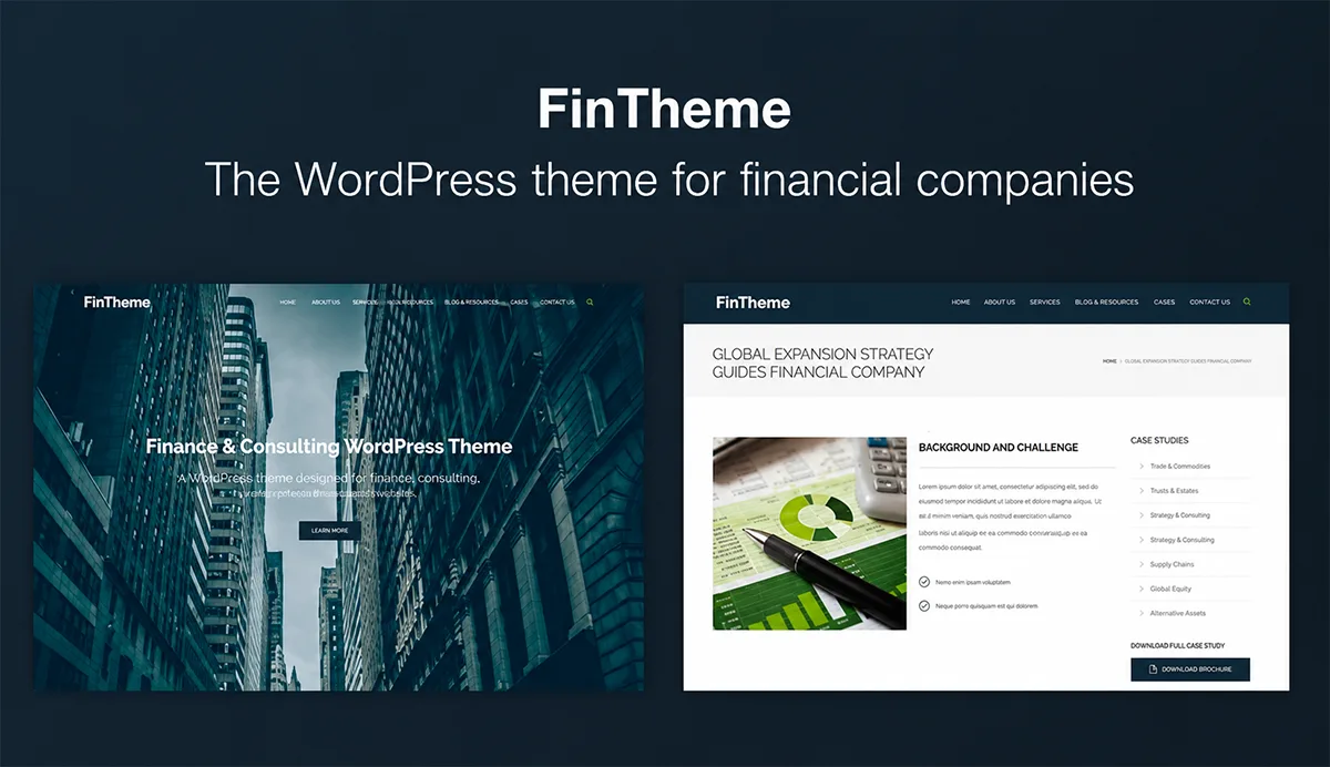 Finance & Consultants WordPress Theme – Fintheme