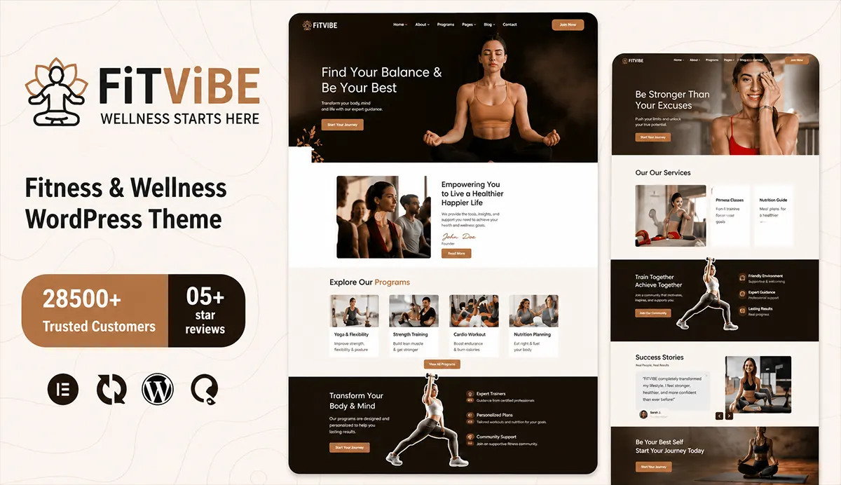 Fitness & Wellness WordPress Theme – Fitvibe