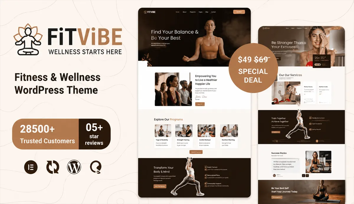 Fitness & Wellness WordPress Theme – Fitvibe