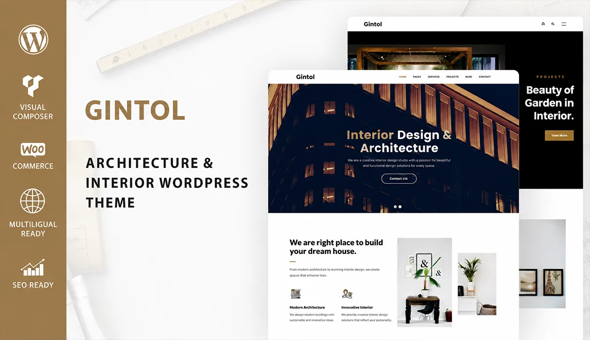 Interior And Architecture WordPress Theme – Gintol