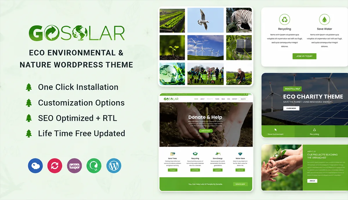 Eco Environmental & Nature WordPress Theme – GoSolar