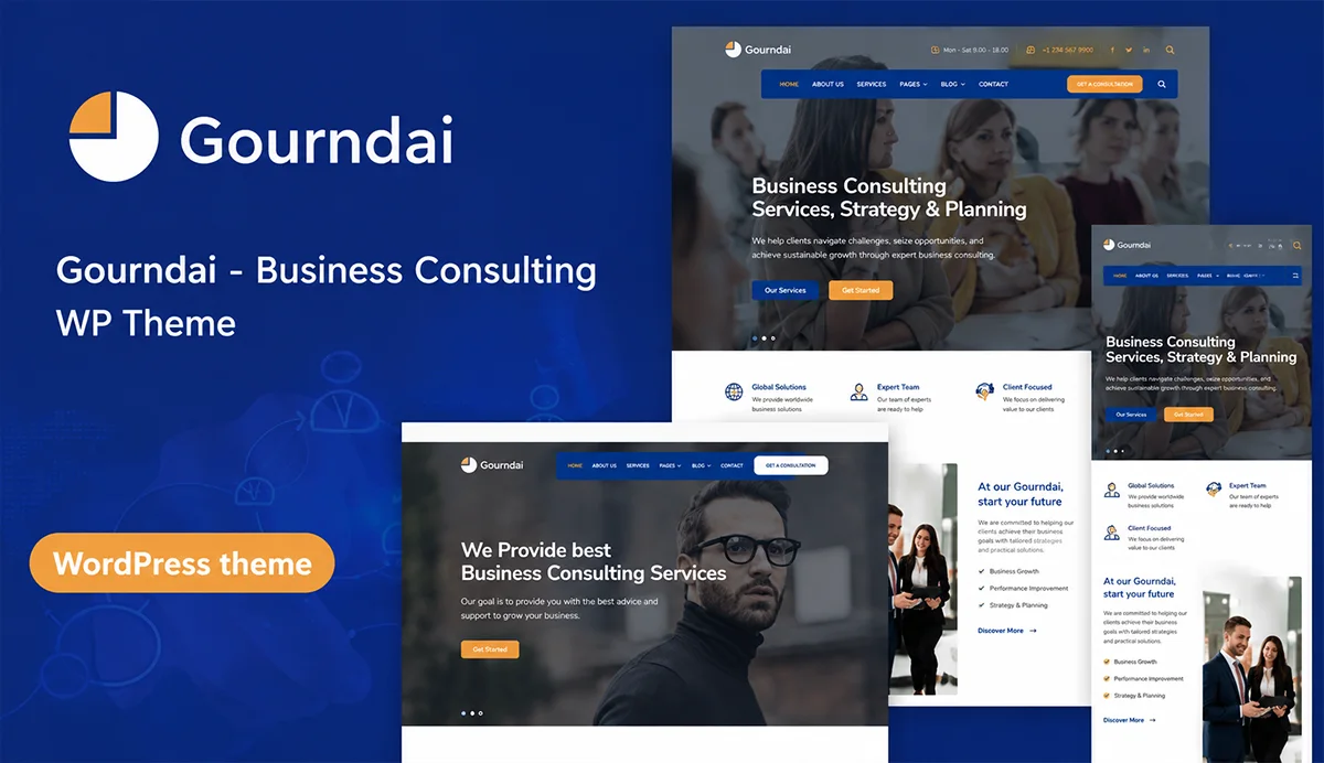Corporate Agency & Consulting WordPress Theme – Gourndai