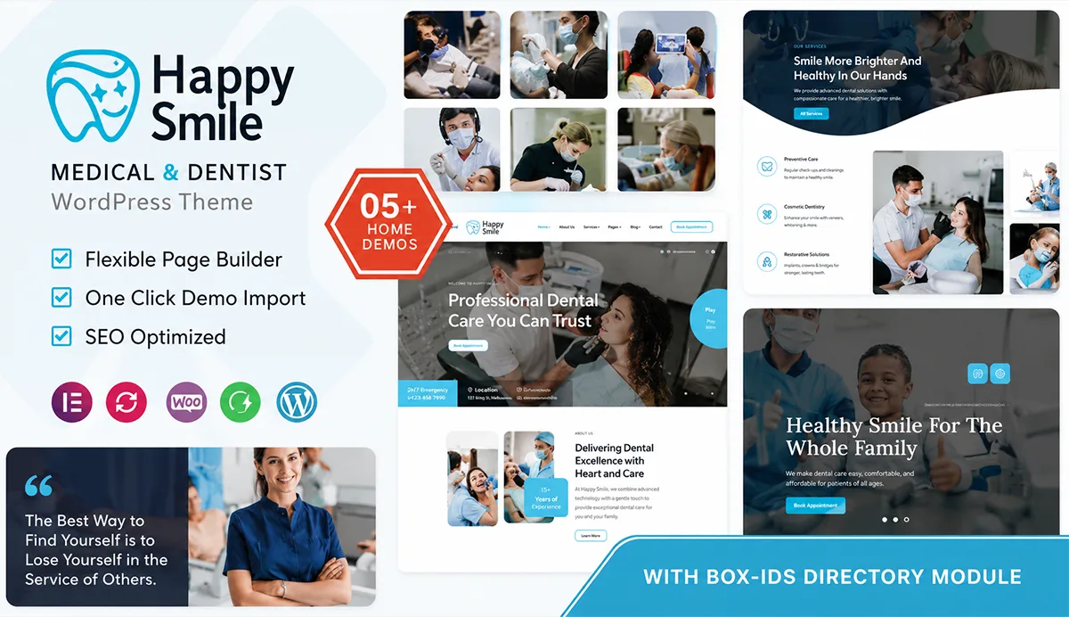 Medical and Dentist WordPress Theme – Happysmile