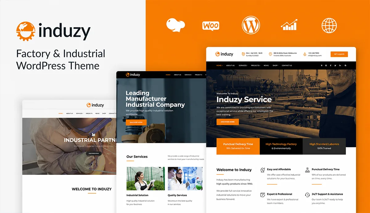 Factory & Industrial WordPress Theme – Induzy