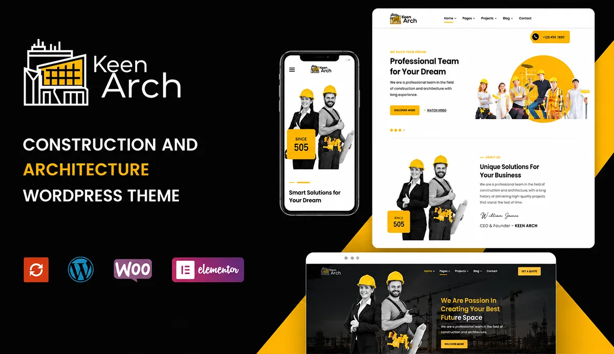 Building & Construction WordPress Theme – Keenarch