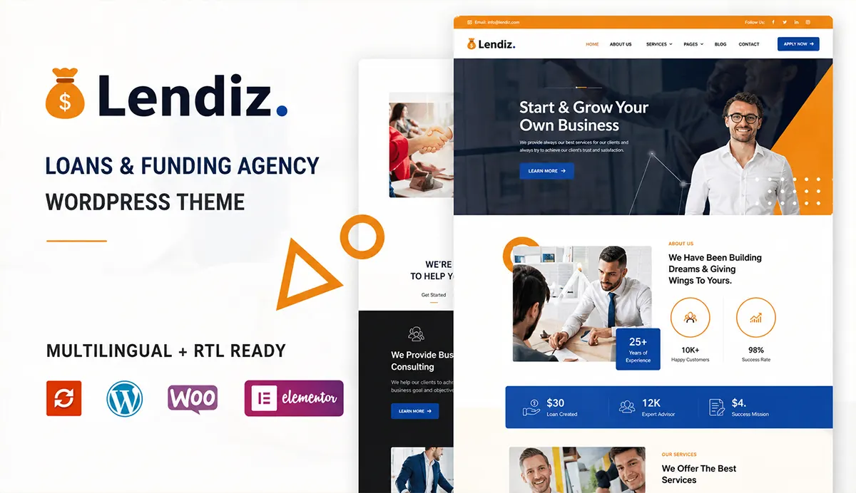 Lendiz – Loans & Funding Agency WordPress Theme
