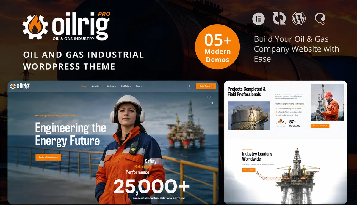 Oil & Gas Company WordPress Theme – Oilrigpro