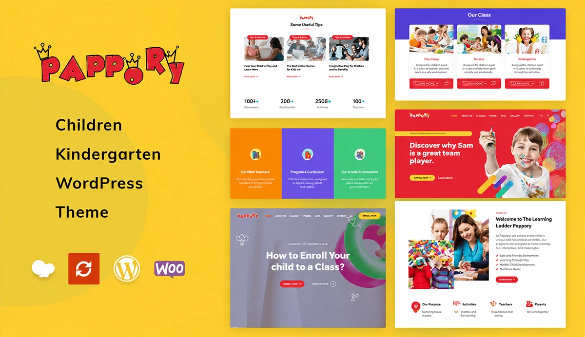 Children Kindergarten WordPress Theme – Pappory
