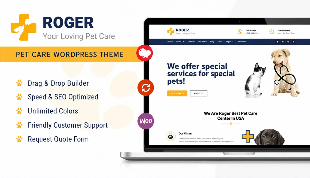 Roger – Pet Care WordPress Theme