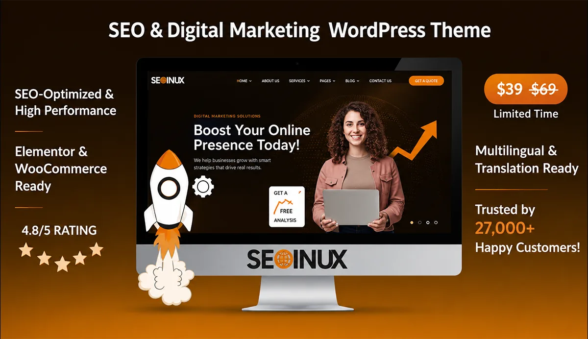SEO & Digital Marketing Agency WordPress Theme – Seoinux