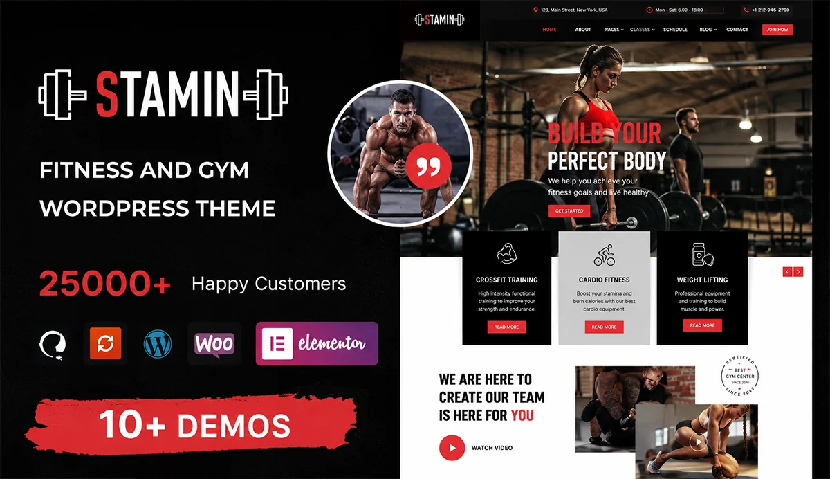 Fitness and Gym WordPress Theme – Stamin