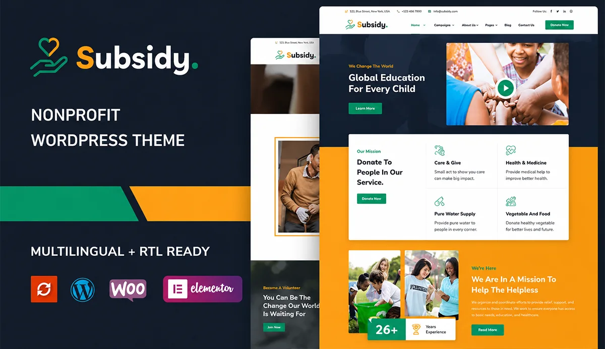 Nonprofit WordPress Theme – Subsidy