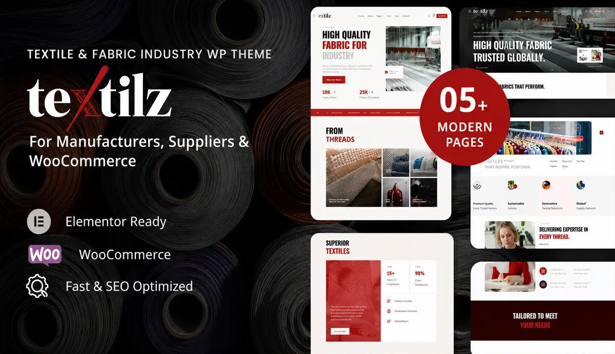Textile & Fabric Industry WordPress Theme – Textilz