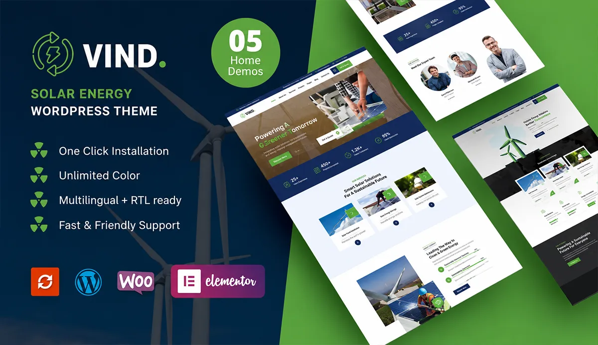 Vind – Solar Energy WordPress Theme
