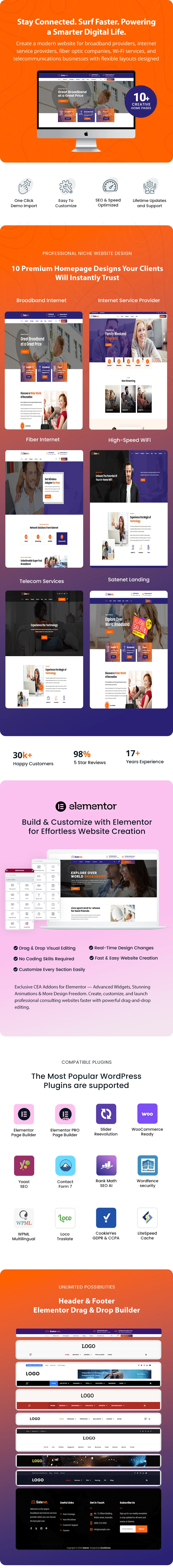 Broadband company WordPress theme