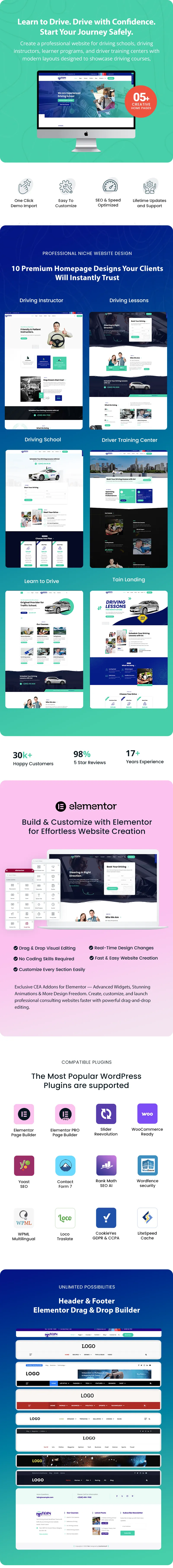 Driving school website theme